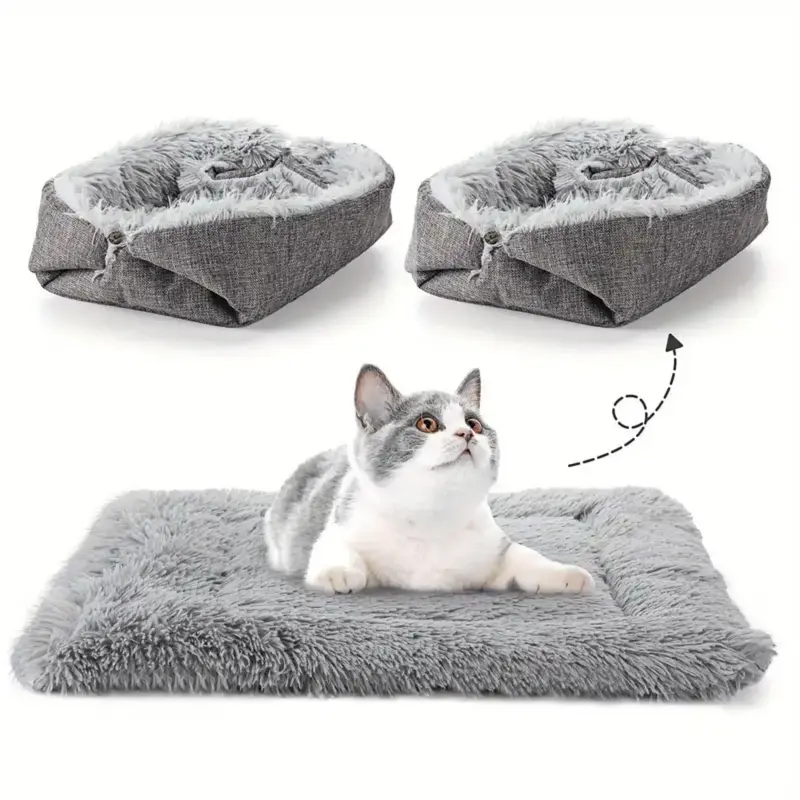 Self-heating Cat Pad, 1 Count Washable Pet Pad, Indoor Cat Bed, Plush Cat Mattress, Pet Supplies for Dog & Cat, Dog & Cat Fur...