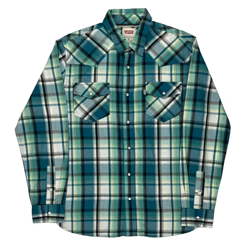 Levis Checked Shirt - Medium Multicoloured Cotton Blend