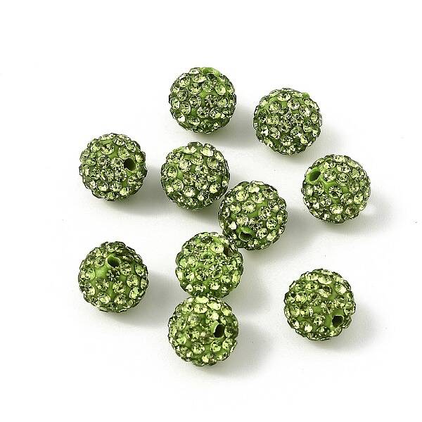 Handcraft DIY Polymer Clay Grade A Rhinestone Pave Disco Ball Beads
