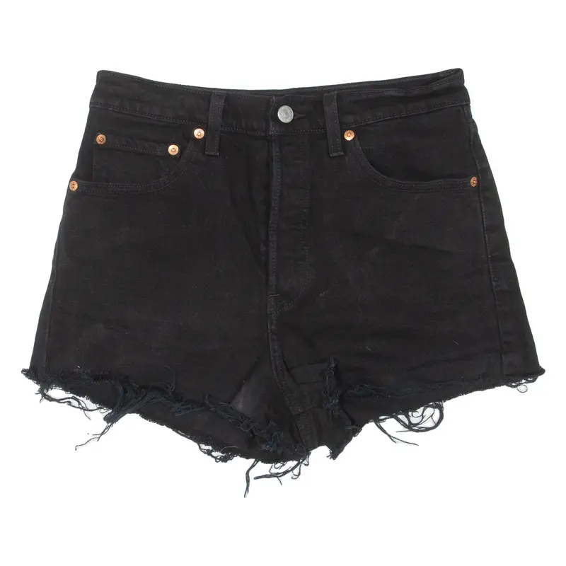 LEVI'S Ribcage BIG E Womens Denim Shorts Black S W28
