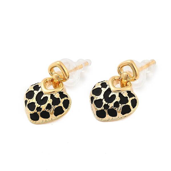 Brass Enamel Stud Earrings