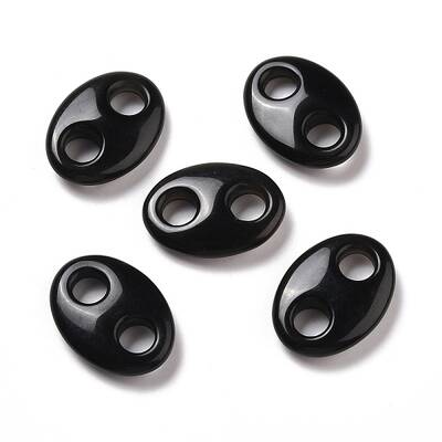 Natural Obsidian Connector Charms