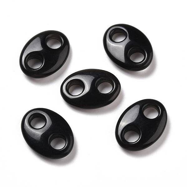 Natural Obsidian Connector Charms