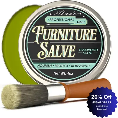 Furniture Salve for Leather - Polisher, Moisturizer, and Restorer for Couches and Furniture - Conditioner for Leather, Wood, ...