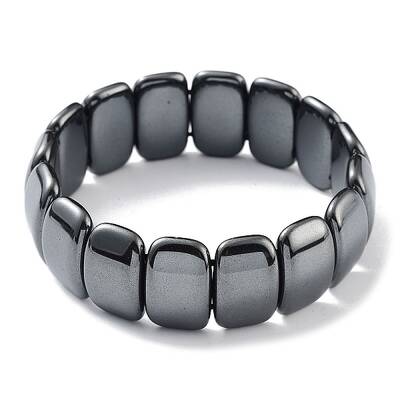 Non-Magnetic Synthetic Hematite Beaded Stretch Bracelets
