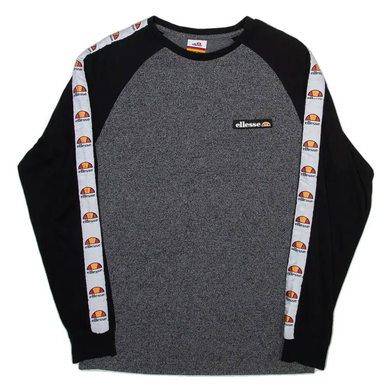 ELLESSE Mens T-Shirt Grey Long Sleeve S