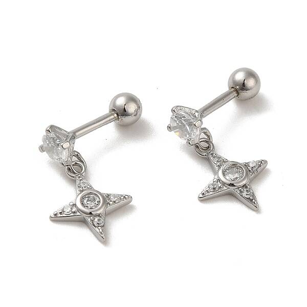 925 Sterling Silver Micro Pave Cubic Zirconia Earrings for Women