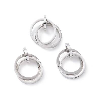 Tarnish Resistant 304 Stainless Steel Interlocking Ring Pendants