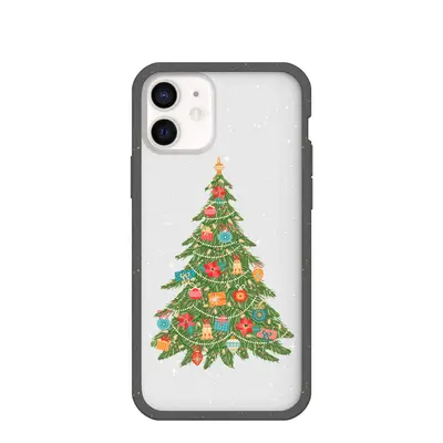 Clear Merry and Bright iPhone 12 Mini Case With Black Ridge