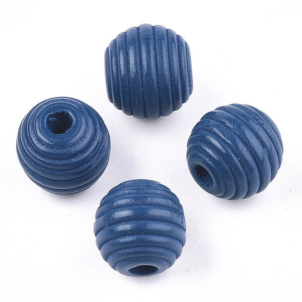 Painted Natural Wood Beehive Beads