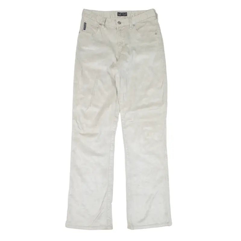 ARMANI Corduroy Trousers Silver Regular Bootcut Womens W29 L32