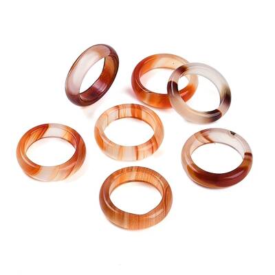 Dyed & Heated Natural Agate Finger Rings for Women