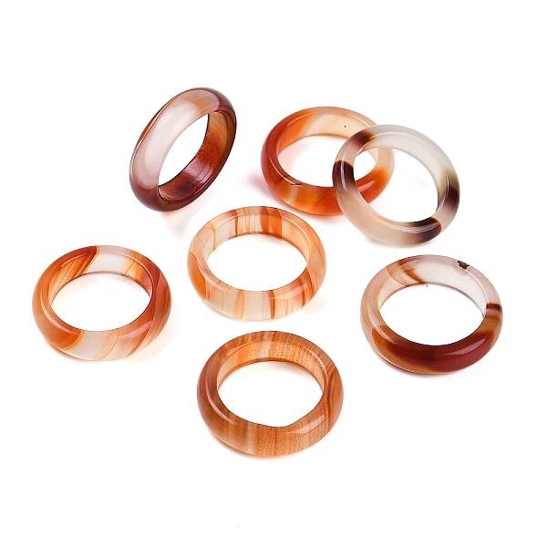 Dyed & Heated Natural Agate Finger Rings for Women