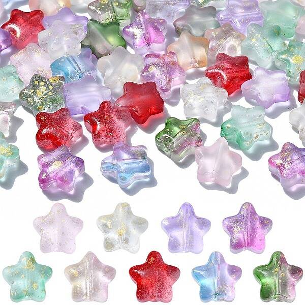 60Pcs 10 Colors Transparent Glass Beads