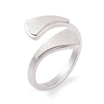 Non-Tarnish 304 Stainless Steel Triangle Open Cuff Ring foe Women