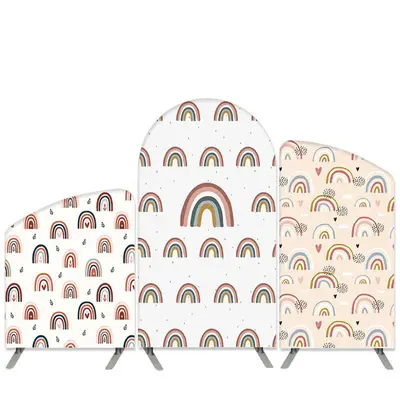 Aperturee Boho Rainbow Theme Love Pattern Birthday Arch Backdrop Kit | Wedding Arch Backdrop | Chiara Arch Backdrop Diy | Rou...