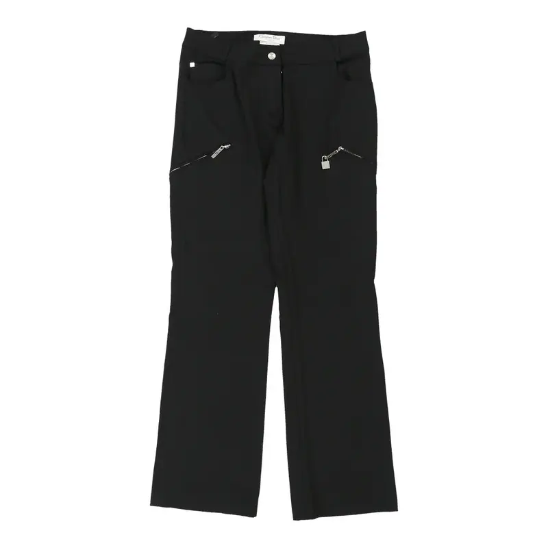 Christian Dior Trousers - 31W UK 12 Black Viscose Blend