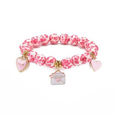 Resin Round Beaded Stretch Bracelet