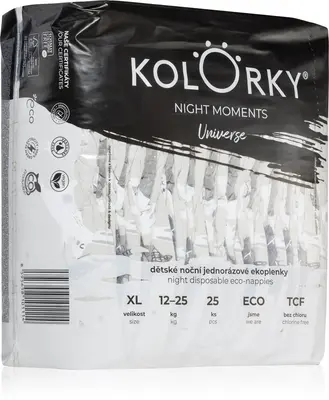 Kolorky Night Moments ECO disposable diapers for una full protection during the night size XL 12-25 kg 25 pieces