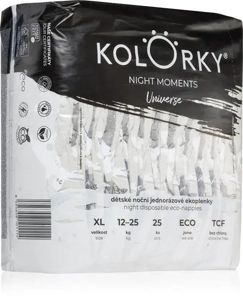 Kolorky Night Moments ECO disposable diapers for una full protection during the night size XL 12-25 kg 25 pieces