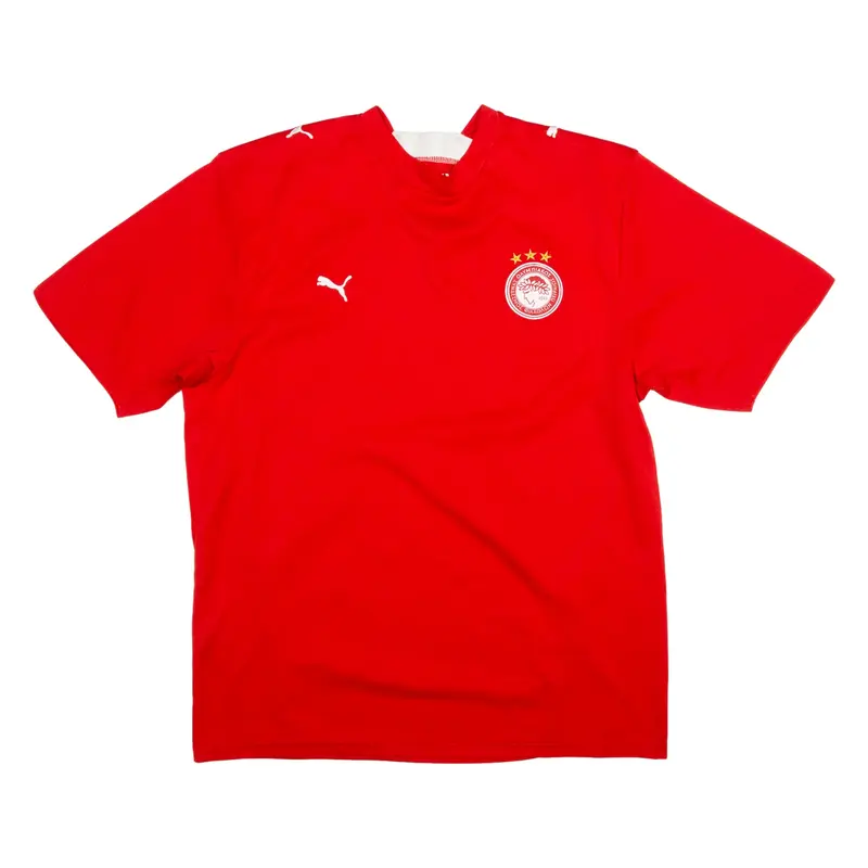 PUMA Olympiacos Piraeus Football Shirt Mens Jersey Red 90s L
