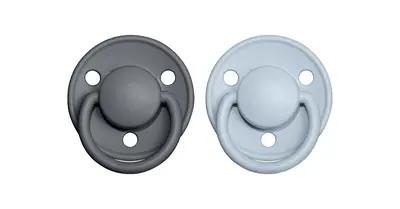 Bibs Of Lux One Size Pacifier Iron / Babyblue 2 Pcs