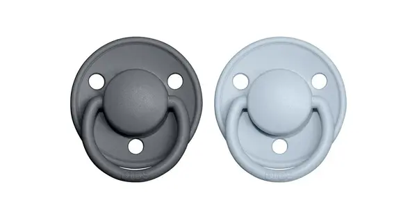Bibs Of Lux One Size Pacifier Iron / Babyblue 2 Pcs