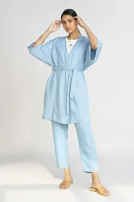 Wrapped In Happiness Set in Blue Denim | Color: Ocean Blue | Size: 3XL/4XL