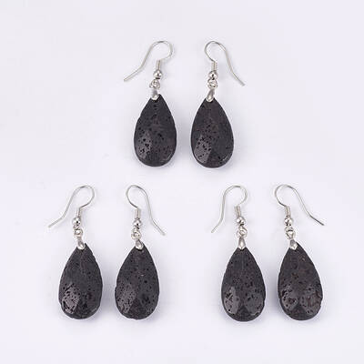 Natural Lava Rock Dangle Earrings