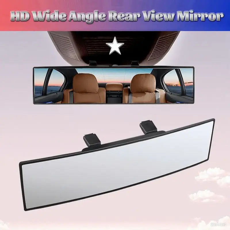 Universal 11.81 Inch Panoramic Convex real view Mirror, Interior Clip-on Wide Angle to Reduce Blind Spot Effectively for Car ...