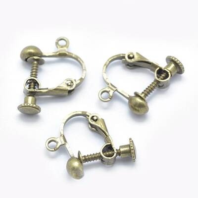 Brass Screw On Clip-on Earring Findings