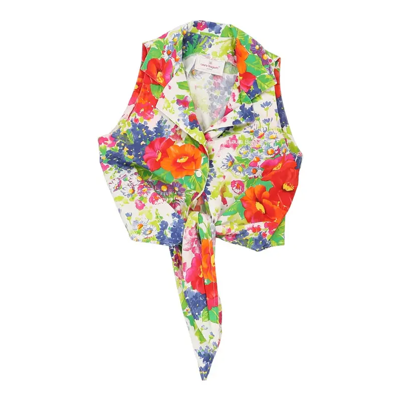 Age 9 Laura Biagiotti Floral Blouse - Large Multicoloured Cotton | Size: large
