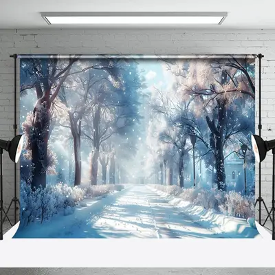 Aperturee Magical Winter Forest Glistening Crystal Backdrop - Aperturee