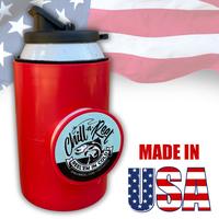 Chill-N-Reel Fishing Can Cooler (from Shark Tank) | Drink Holder w/ Reel | Spill Guard | Fits Standard Coozies | Unique Fishi...