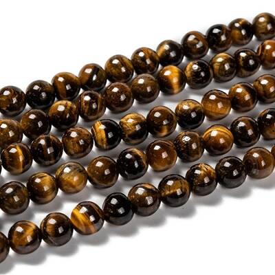 Grade AB Natural Tiger Eye Round Beads Strands