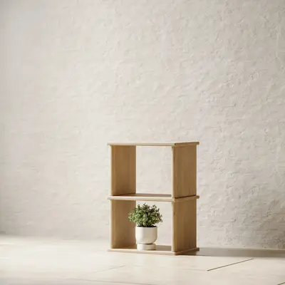 Nightstand bookshelf in red oak