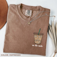 Comfort Colors On The Rocks Iced Coffee Shirt, Trendy Coffee Graphic T-Shirt, Weather Graphic Tee, Fall Coffee Gift, Coffee L...