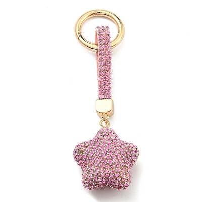 Resin Rhinestone Alloy Keychain