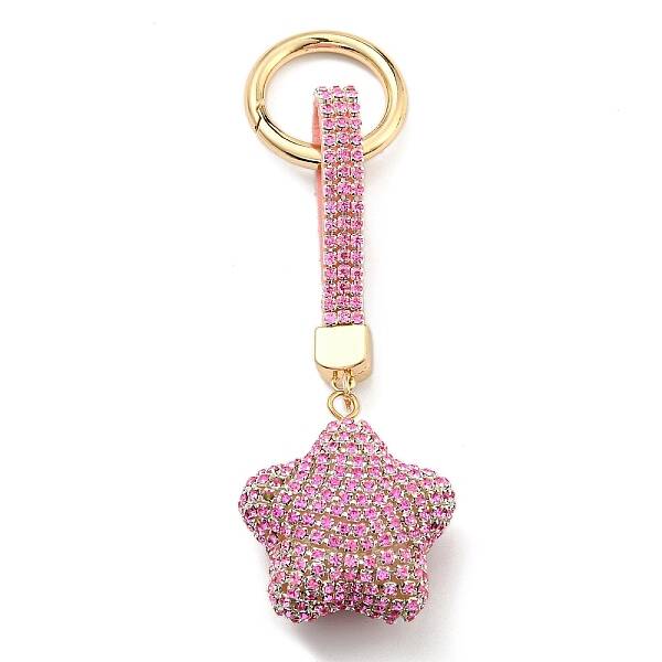 Resin Rhinestone Alloy Keychain