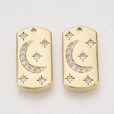 Brass Micro Pave Cubic Zirconia Pendants
