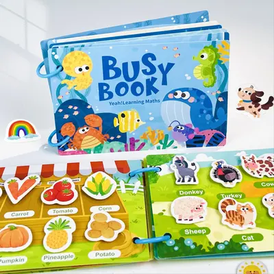 Farm Animal Theme Busy Book, 1 Count Early Education Learning Toy, Educational Toy for Kids, Learning Toy for Kids