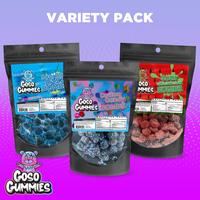 Goso Gummies | Sour Blue Razz + Cotton Candy + Sour Watermelon Gusher Bombs - 3 Pack Combo