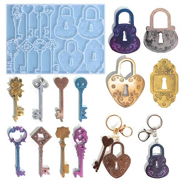 Key & Lock Pendant DIY Silicone Pendant Molds