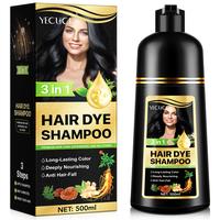 Yecuce Herbal Ingredients Hair Color Shampoo for Gray Hair Coverage - Black Or Coffee Hair Dye Shampoo 3 in 1 for Women Men G...
