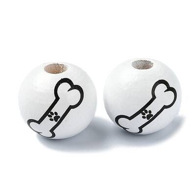 Pet Theme Wood Large Hole European Beads