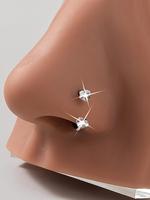 Heart Shaped Rhinestone Decor Nose Ring, Stainless Steel Nose Ring, Septum Jewelry, Trendy All-match & Exquisite Jewelry for ...