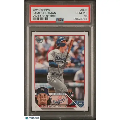 James Outman PSA 2023 Topps Vintage Stock Rookie Card #395 10 89573755