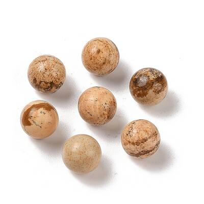 Natural Picture Jasper No Hole Sphere Beads