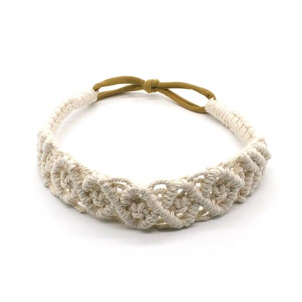 Solid Color Hand Braided Cotton Rope Elastic Headband