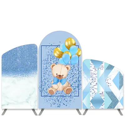 Aperturee Bear Blue Glitter Balloon Baby Shower Arch Backdrop Kit | Wedding Arch Backdrop | Custom Chiara Arched Covers | Diy...